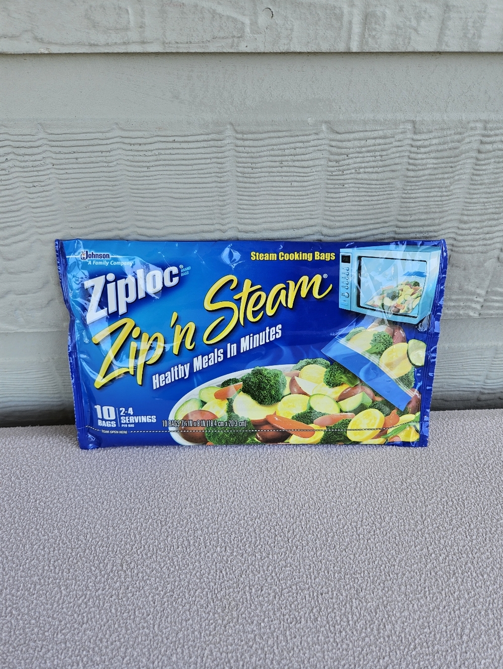 10 Ziploc Zip 'n Steam Cooking Bags 7.25" x 8" 2 - 4 servings per Bag Johnson